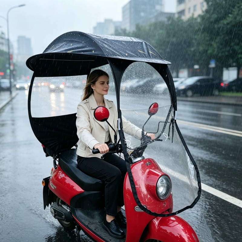 Electric Scooter Rain Cover - Wiatro- i wodoodporny, elektryczny parasol do
