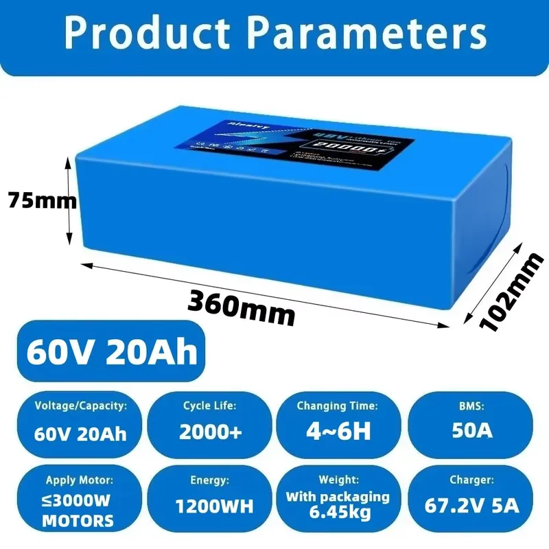   Akumulator litowy 60V 20AH 3 – 60V 30Ah 21700 Battery Pack recenzja i cena